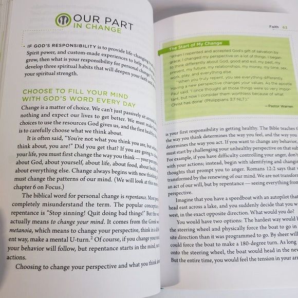 The Daniel Plan 40 Days to a Healthier Life HBDJ Book Rick Warren - Picture 9 of 9